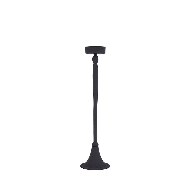 Foto van Ptmd zival black casted alu candleholder round high