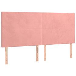 Foto van The living store the living store klassiek hoofdbord - 160 x 118/128 cm - roze fluweel