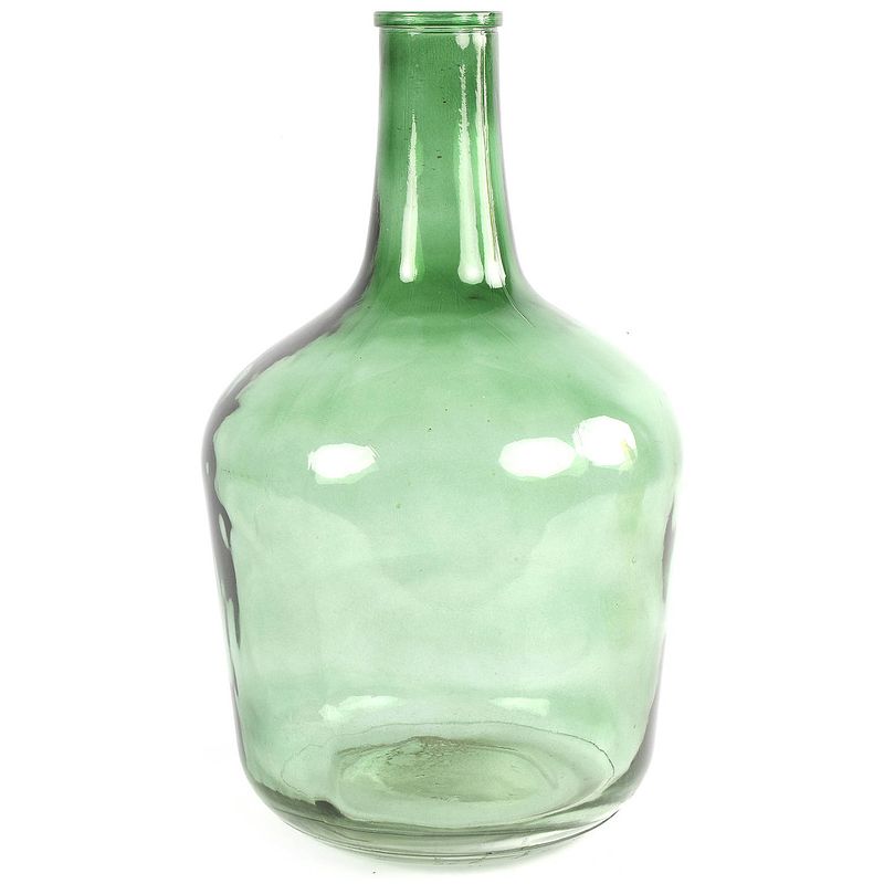 Foto van Countryfield vaas - transparant groen - glas - xl fles vorm - d25 x h42 cm - vazen