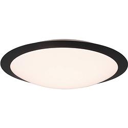 Foto van Led plafondlamp - badkamerlamp - trion hambert - 18.5w - natuurlijk wit 4000k - spatwaterdicht ip44 - rond - mat zwart -