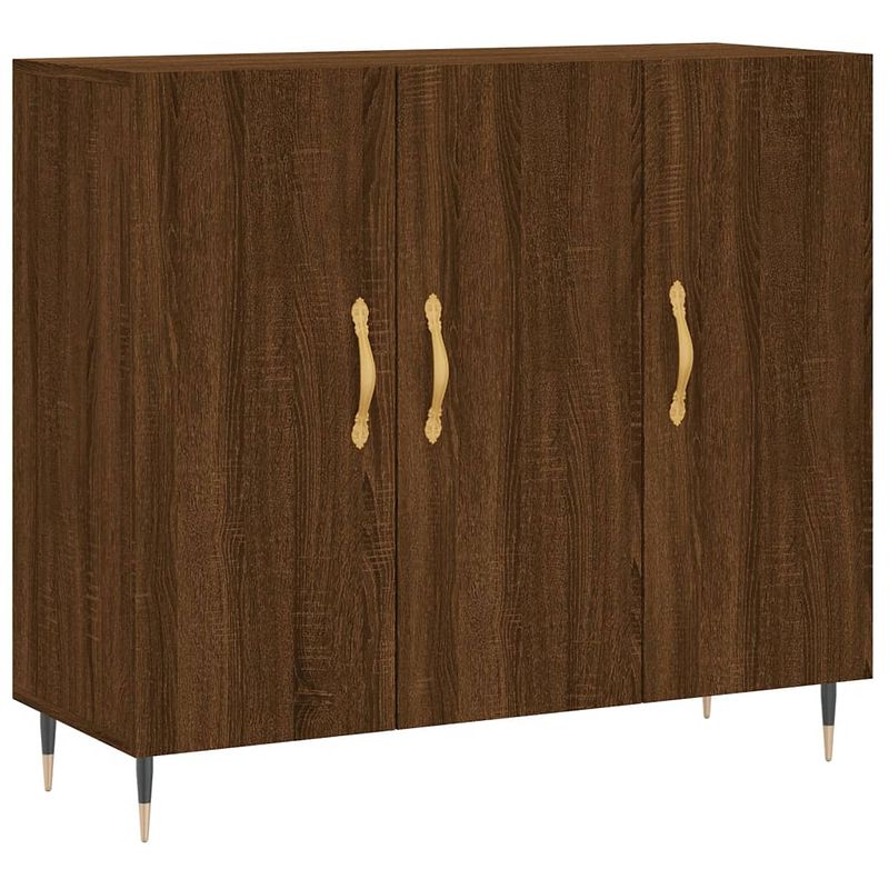 Foto van Vidaxl dressoir 90x34x80 cm bewerkt hout bruineikenkleurig