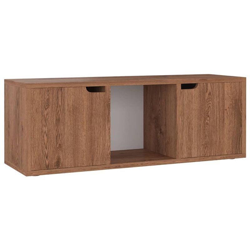 Foto van The living store televisiemeubel tv-kast - 88.5 x 27.5 x 30.5 cm - bruineiken mdf