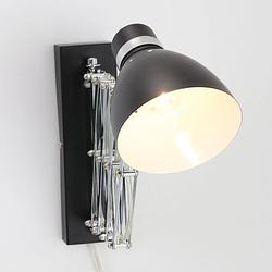 Foto van Lightning - moderne wandlamp 1-l. scharnier - zwart