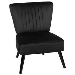 Foto van Beliani vaasa - fauteuil-zwart-fluweel