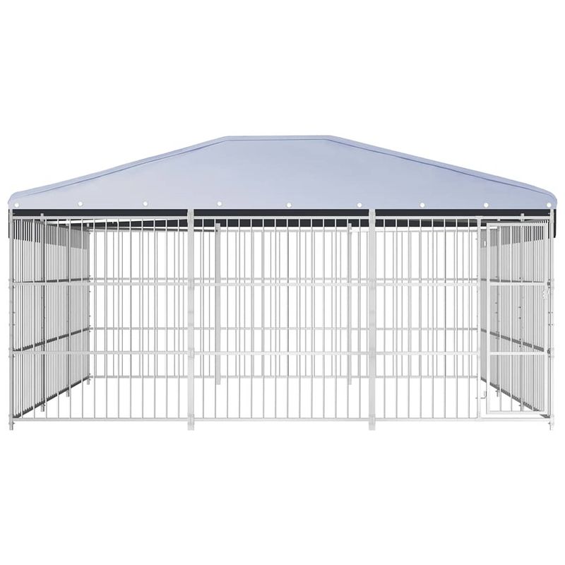 Foto van Infiori hondenkennel voor buiten met dak 450x450x200 cm