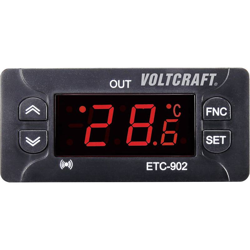 Foto van Voltcraft etc-902 temperatuurregelaar ntc, ptc -30 tot 99 °c relais 10 a (l x b x h) 58 x 77 x 34.5 mm