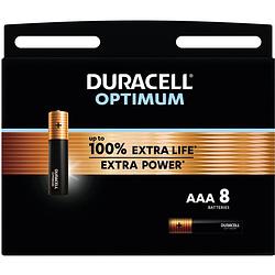 Foto van Duracell batterij optimum aaa, blister van 8 stuks 8 stuks