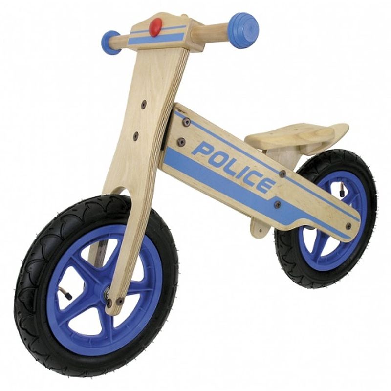 Foto van Kids club loopfiets politie loopfiets met 2 wielen 12 inch jongens blauw
