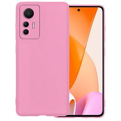 Foto van Basey xiaomi 12 lite hoesje siliconen back cover case - xiaomi 12 lite hoes silicone case hoesje - licht roze