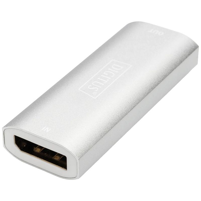 Foto van Digitus ds-55524 displayport adapter [1x displayport bus - 1x displayport bus] zilver geschikt voor hdmi, high speed hdmi, ultra hd-hdmi