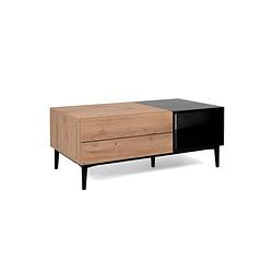 Foto van Salontafel 1 la - eiken en zwart decor - l 100 x d 55 x h 40 cm - nola