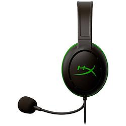 Foto van Hyperx cloudx chat headset (xbox licensed) over ear headset kabel gamen mono zwart/groen volumeregeling, microfoon uitschakelbaar (mute)