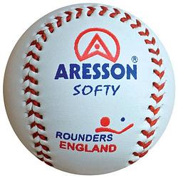 Foto van Aresson rounders bal softy 19 cm leer wit