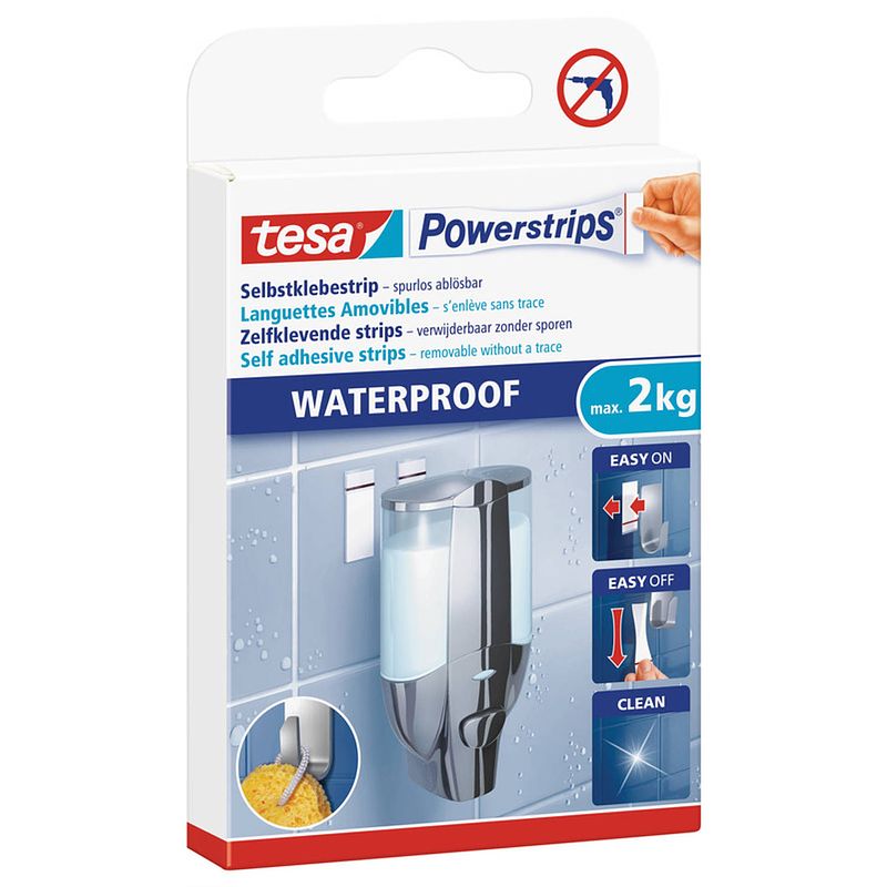 Foto van Powerstrips large watervast tesa 12 stuks - tape (klussen)