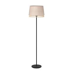 Foto van Eglo tabley vloerlamp - e27 - 153 cm - natuur/bruin/zwart - textiel