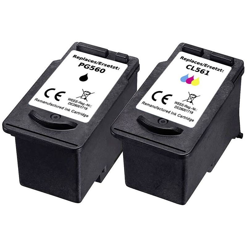 Foto van Renkforce inkt combipack vervangt canon pg-560 + cl-561 (3713c006) compatibel zwart, cyaan, magenta, geel rf-i-c-pg560cl561bkcmy2pk rf-5706084