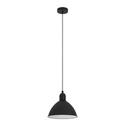 Foto van Eglo priddy hanglamp - e27 - ø 30,5 cm - zwart/wit - staal