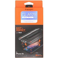 Foto van Spigen glastr screenprotector + applicator voor iphone xr