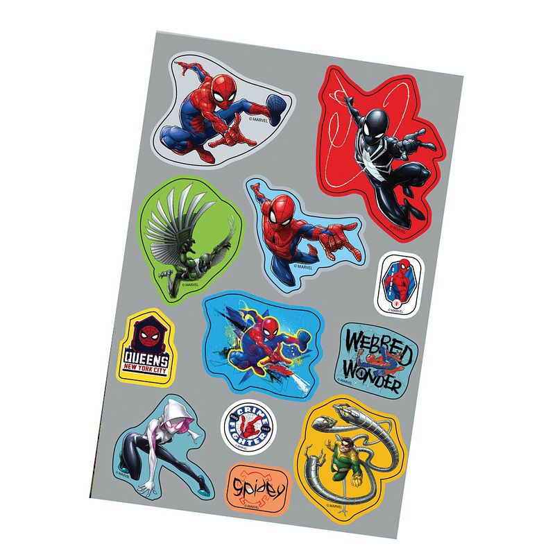 Foto van Marvel stickers spider-man junior papier grijs/blauw