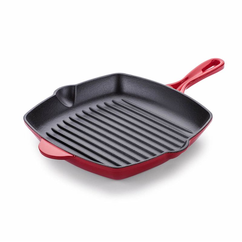 Foto van Rosmarino gietijzeren grillpan rood 27cm