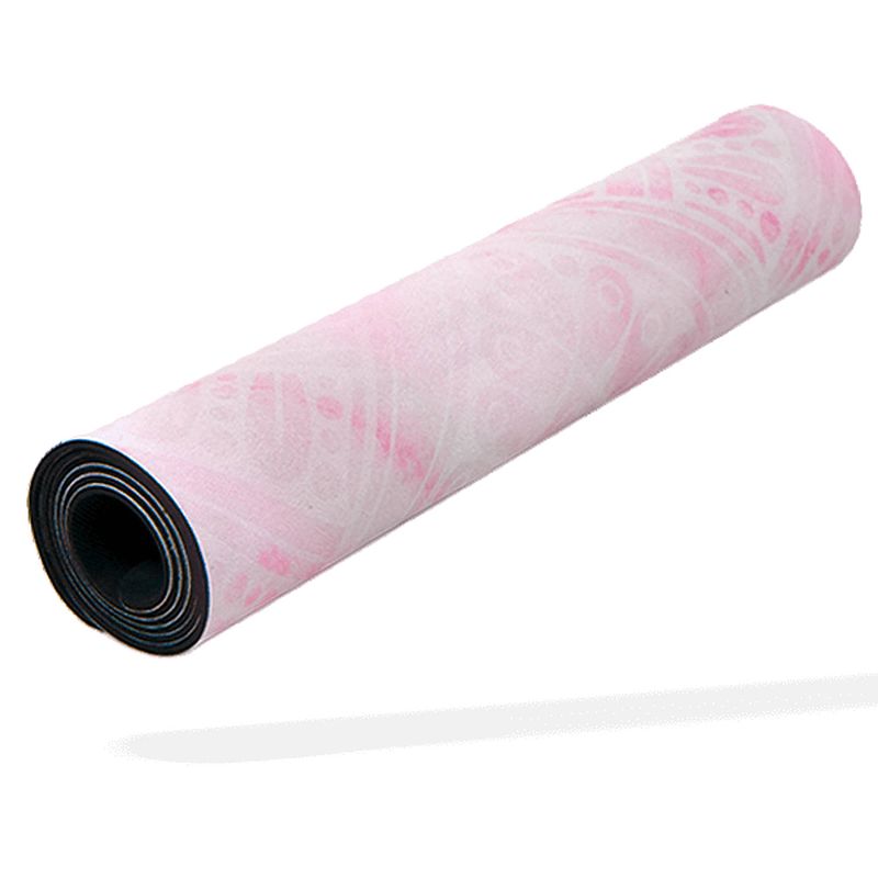 Foto van Matchu sports yogamat deluxe - pink marble - 180 cm - suede