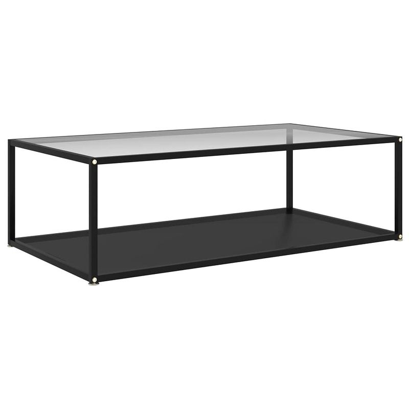 Foto van Vidaxl salontafel 120x60x35 cm gehard glas transparant en zwart