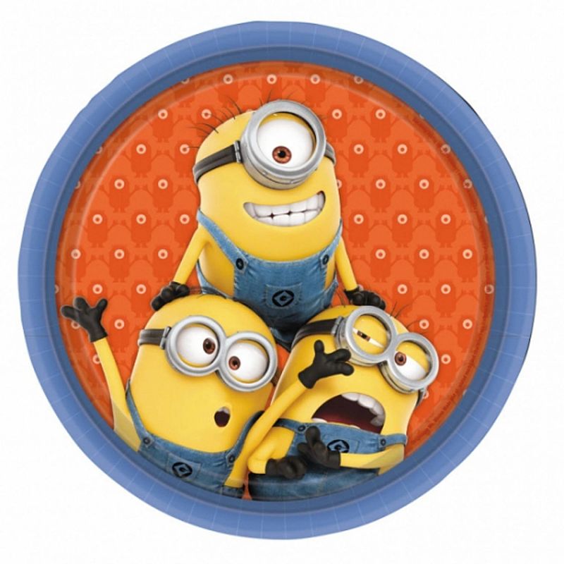 Foto van 16x minions kartonnen bordjes 23 cm - feestbordjes