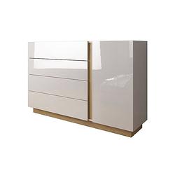 Foto van Meubella dressoir ashley - wit - eiken - 138 cm