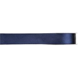 Foto van 1x hobby/decoratie navyblauwe satijnen sierlinten 1 cm/10 mm x 25 meter - cadeaulinten