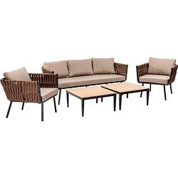 Foto van Maxxgarden loungeset estrella fine - luxe tuinset 5 delig - incl. kussens - cappuccino