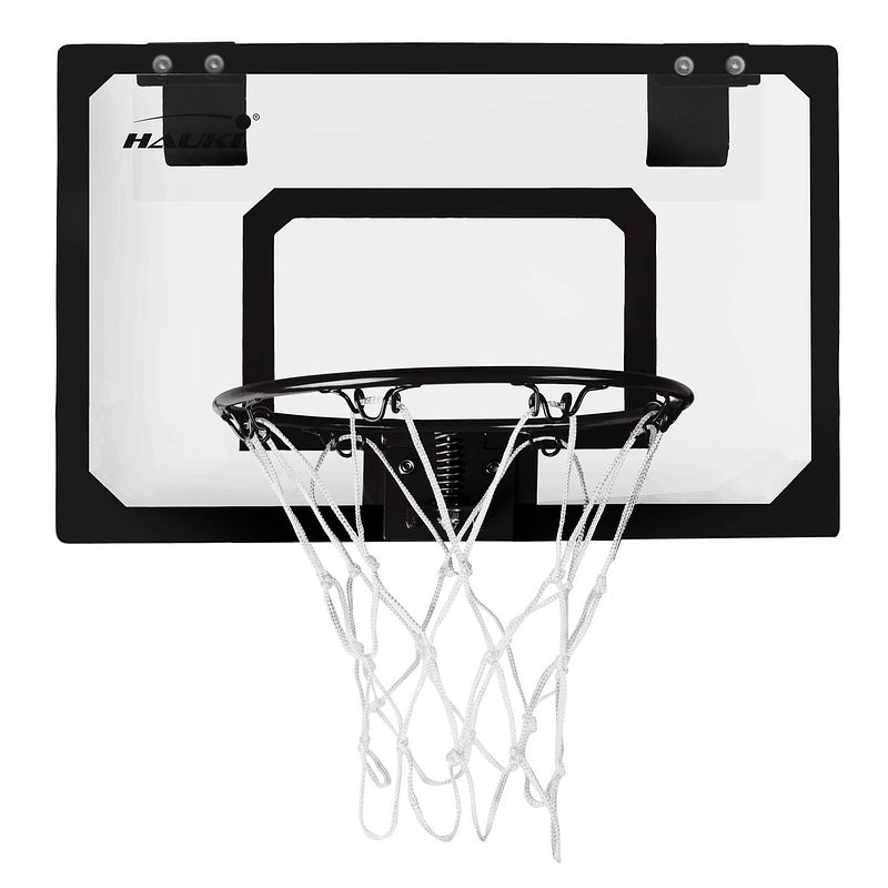 Foto van Basketbal hoepelset met 3 ballen 45,5x30,5 cm zwart nylon en kunststof