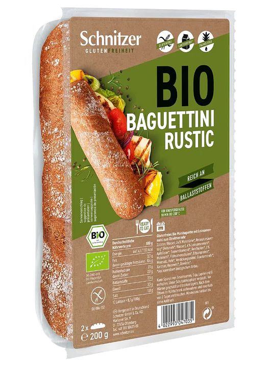 Foto van Schnitzer organic baguettini rustic (2x200gr)