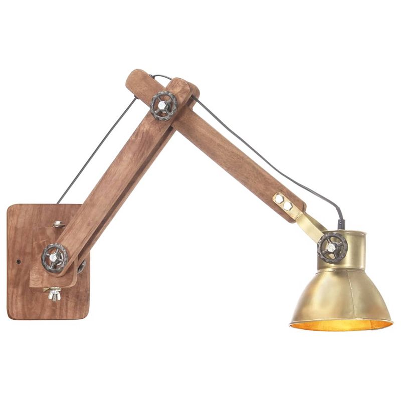 Foto van Vidaxl wandlamp industrieel rond e27 messingkleurig