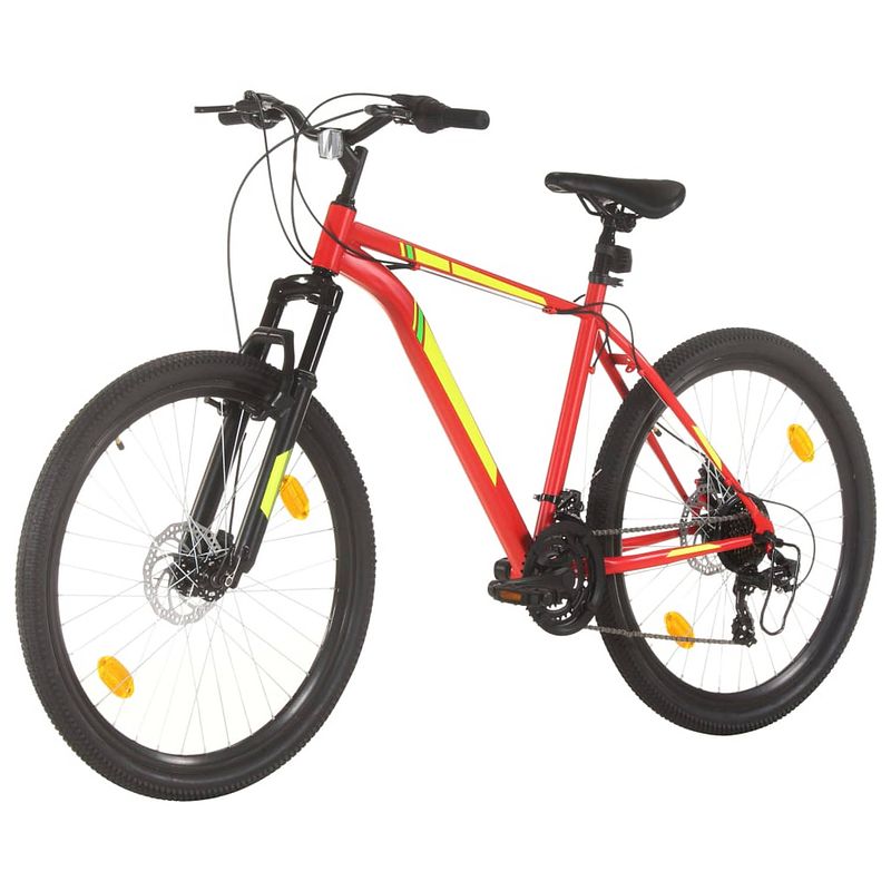 Foto van The living store mountainbike 27.5 inch - stalen frame - verende voorvork - aluminium velgen - 21 versnellingen - rood