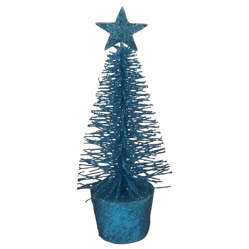 Foto van Glitter mini kerstboompje blauw