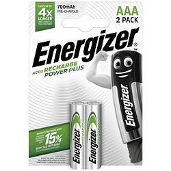 Foto van Energizer power plus hr03 oplaadbare aaa batterij (potlood) nimh 700 mah 1.2 v 2 stuk(s)