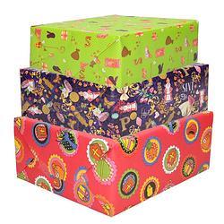 Foto van Setje van 6x rollen sinterklaas inpakpapier/cadeaupapier 2,5 x 0,7 meter 3 soorten prints - cadeaupapier