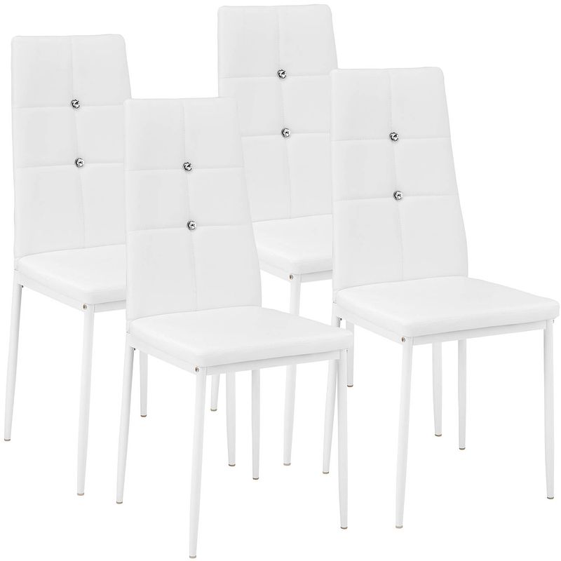 Foto van Tectake - set van 4 eetkamerstoelen julien wit - 402547