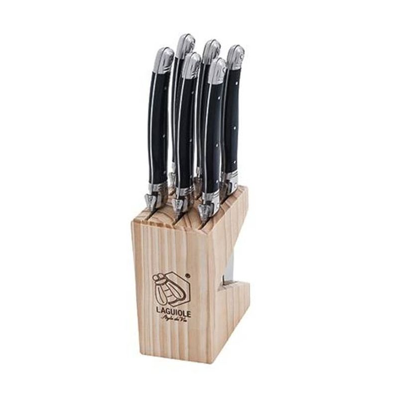 Foto van Laguiole style de vie steakmessenset - 6 stuks - zwart