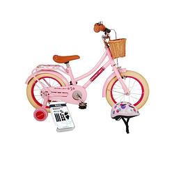 Foto van Volare kinderfiets excellent - 14 inch - roze - inclusief fietshelm & accessoires