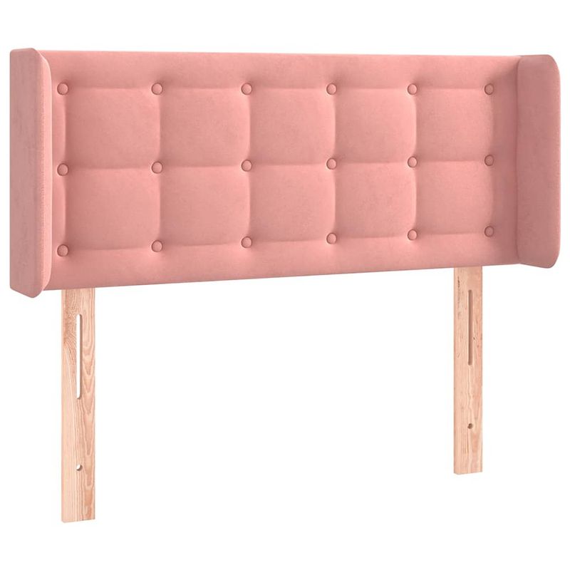 Foto van The living store hoofdeind classic s - hoofdbord - roze - 93 x 16 x 78/88 cm - fluweel - stabiele poten