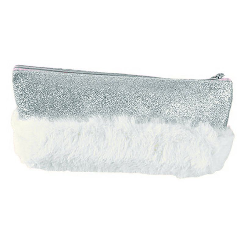 Foto van I-total etui glitter meisjes pluche/polyester zilver