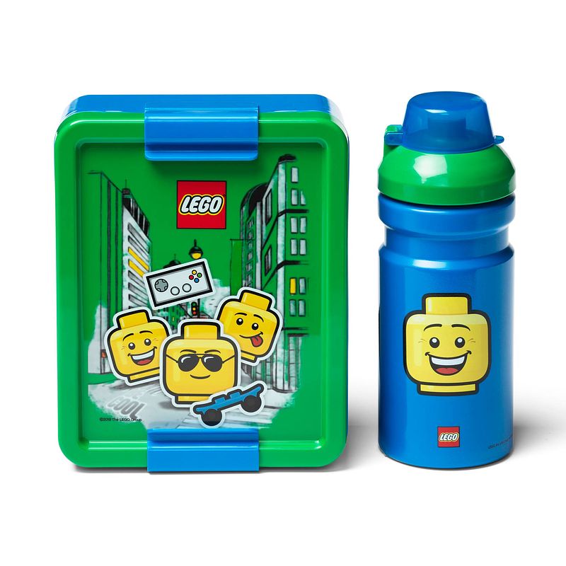 Foto van Lego lunchset iconic 2-delig groen/blauw