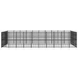 Foto van The living store hondenkennel - stalen kennel 960 x 480 x 200 cm - zwart