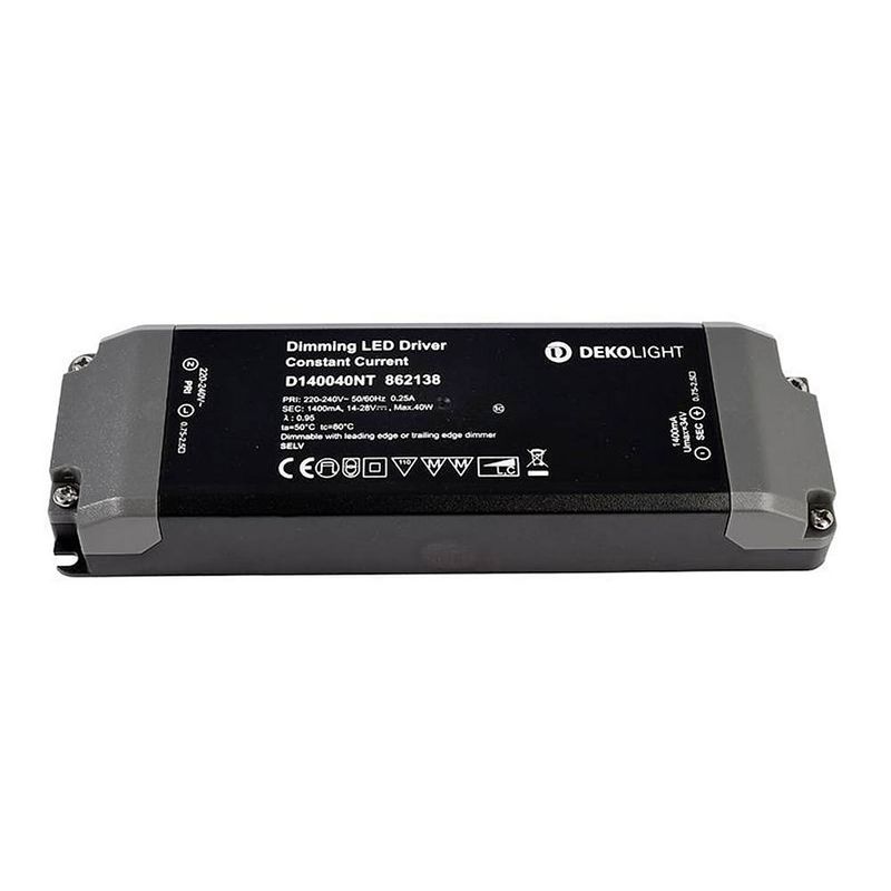 Foto van Deko light basic, dim, cc, d140040nt/40w led-driver constante stroomsterkte 40 w 1.40 a 14 - 28 v/dc