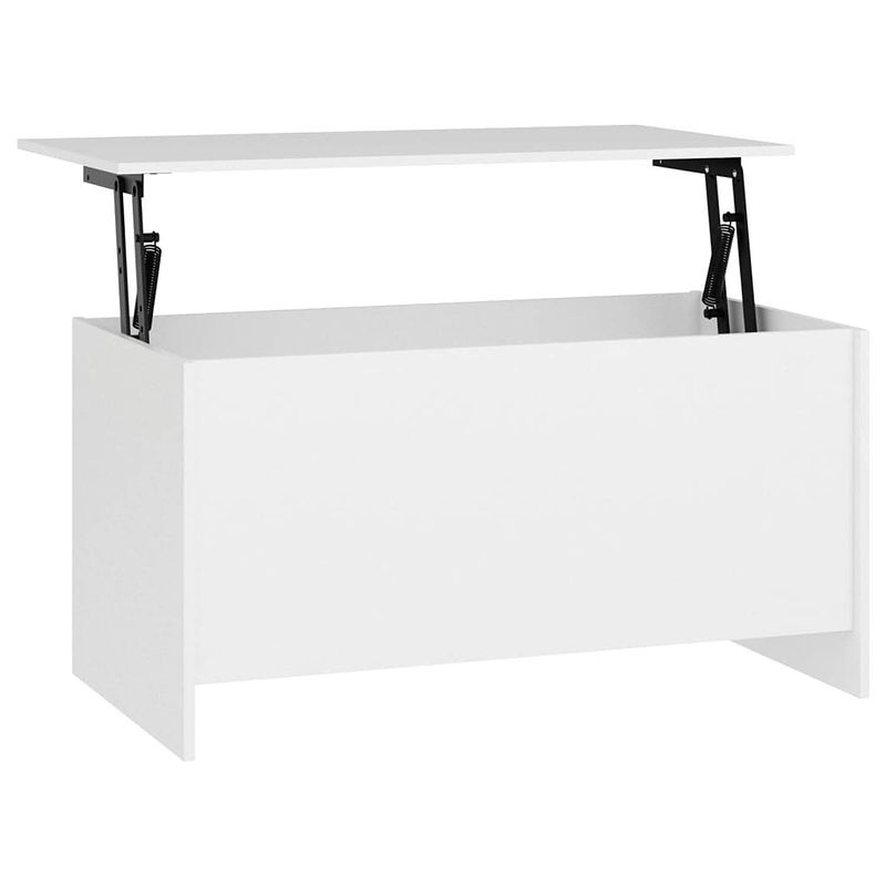 Foto van The living store salontafel lift-top - bewerkt hout - wit - 102 x 55.5 x 52.5 cm - veelzijdig