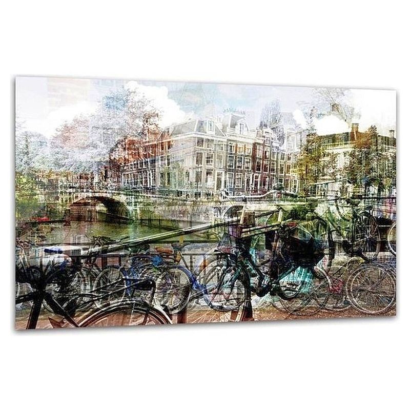 Foto van Ter halle® glasschilderij 80 x 120 cm the holland misty city