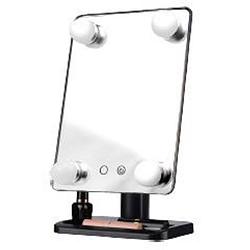 Foto van Led make-up spiegel - zwart - 30 x 18 cm - hollywood style - make-up spiegeltjes
