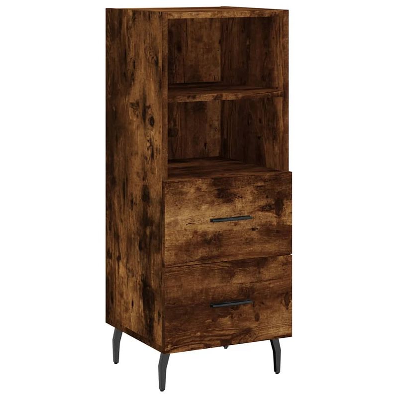 Foto van Vidaxl dressoir 34,5x34x90 cm bewerkt hout gerookt eiken