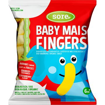 Foto van Sore baby mais fingers aardbei 6m+ 35g bij jumbo